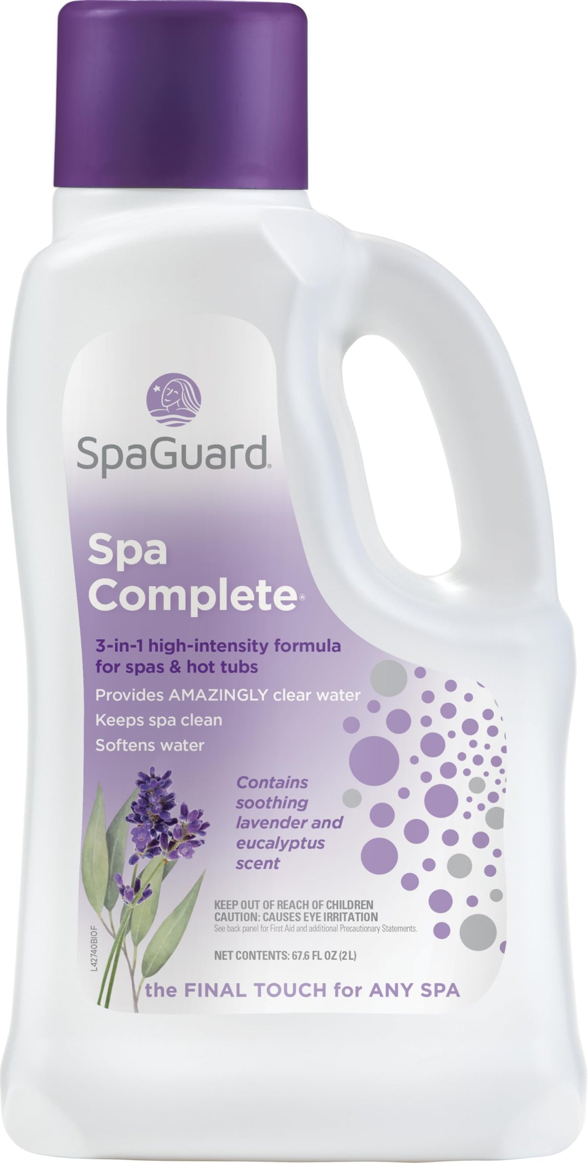 SpaGuard Spa Complete 2L bottle helps maintain crystal-clear, balanced spa water.