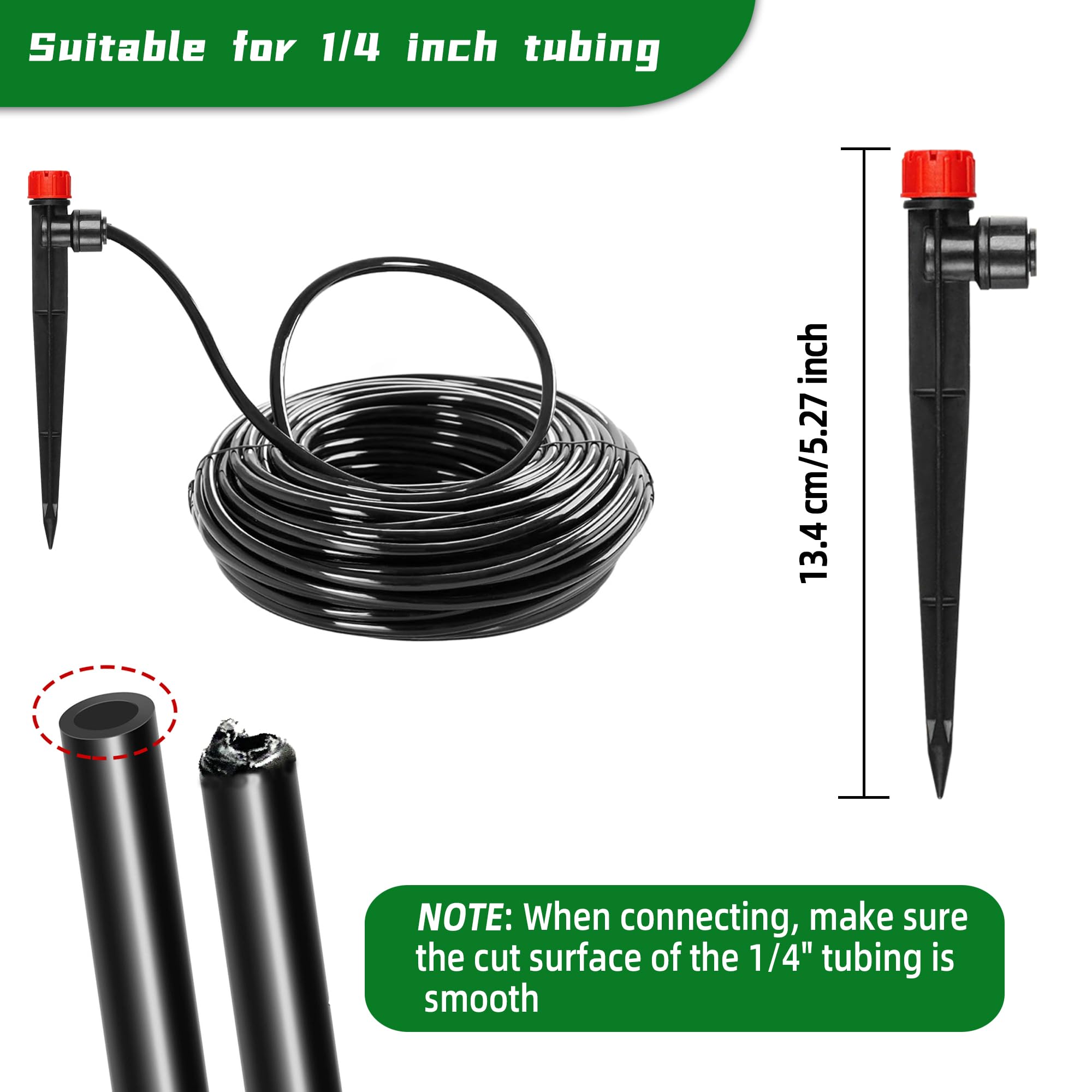 Spalolen adjustable-flow emitter for 1/4 inch tubing enables precise watering