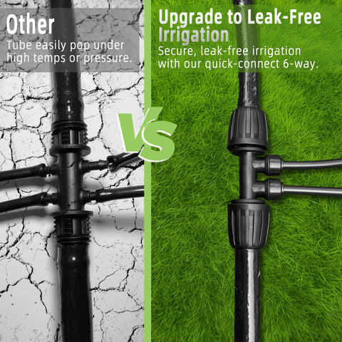 Spalolen anti-leak locked splitter prevents outdoor irrigation leaks