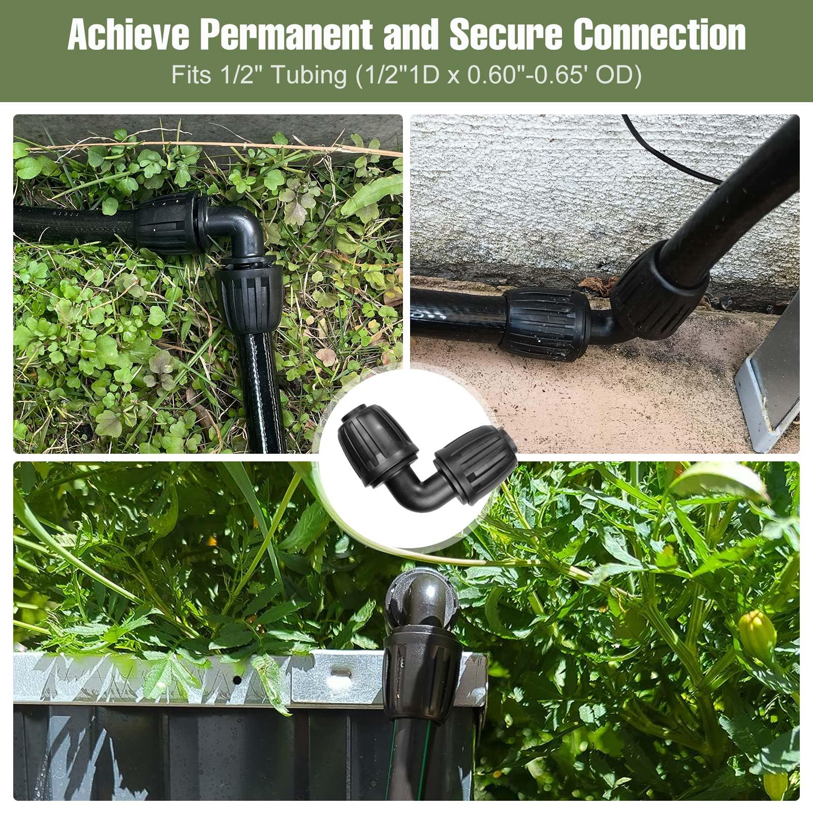 Spalolen compatible with 1/2-inch tubing for versatile irrigation setups.