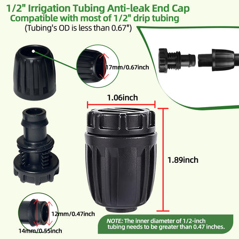 Spalolen drip irrigation end cap ready for quick-fit tubing and leak-free performance.