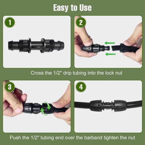 Spalolen durable plastic drip connectors withstand outdoor sun and heat.