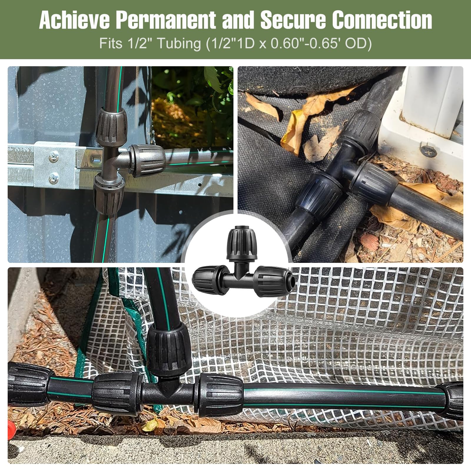 Spalolen durable plastic tee-connector for outdoor use and long-lasting performance.