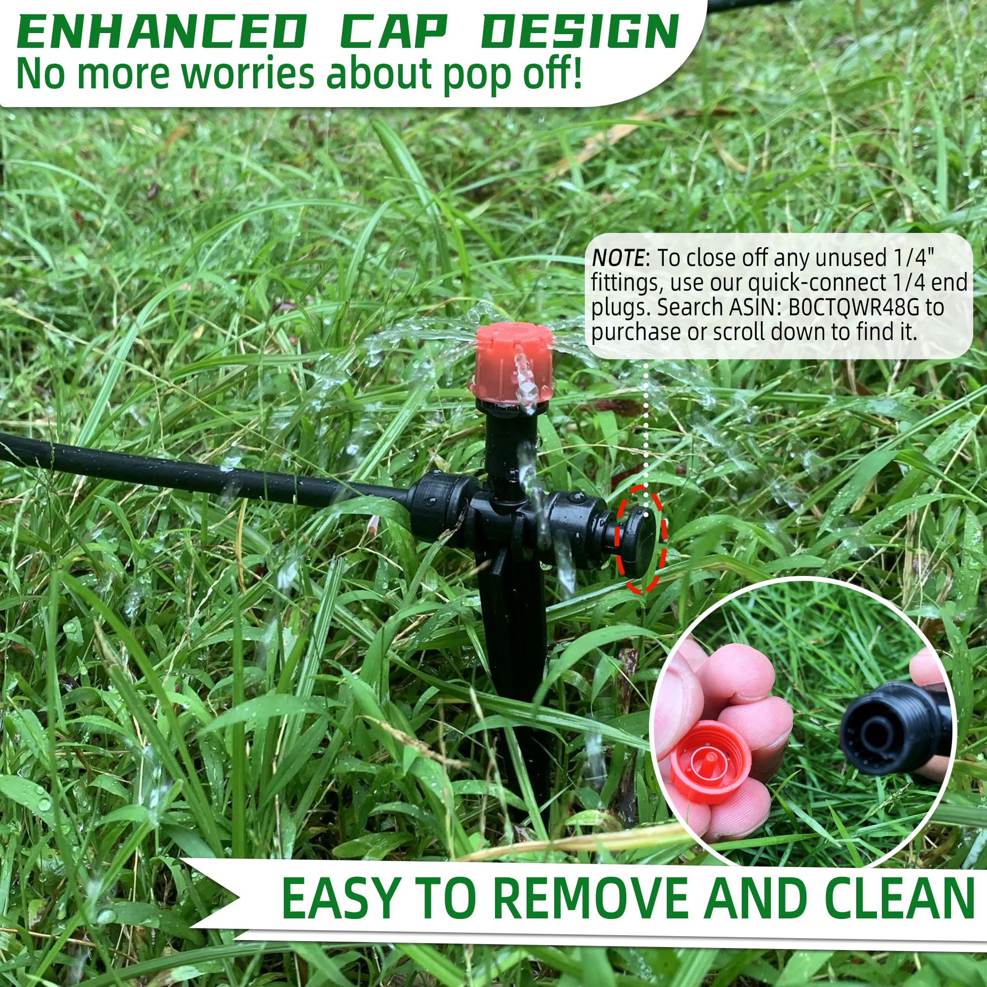 Spalolen easy-removal emitter simplifies repositioning of irrigation lines.