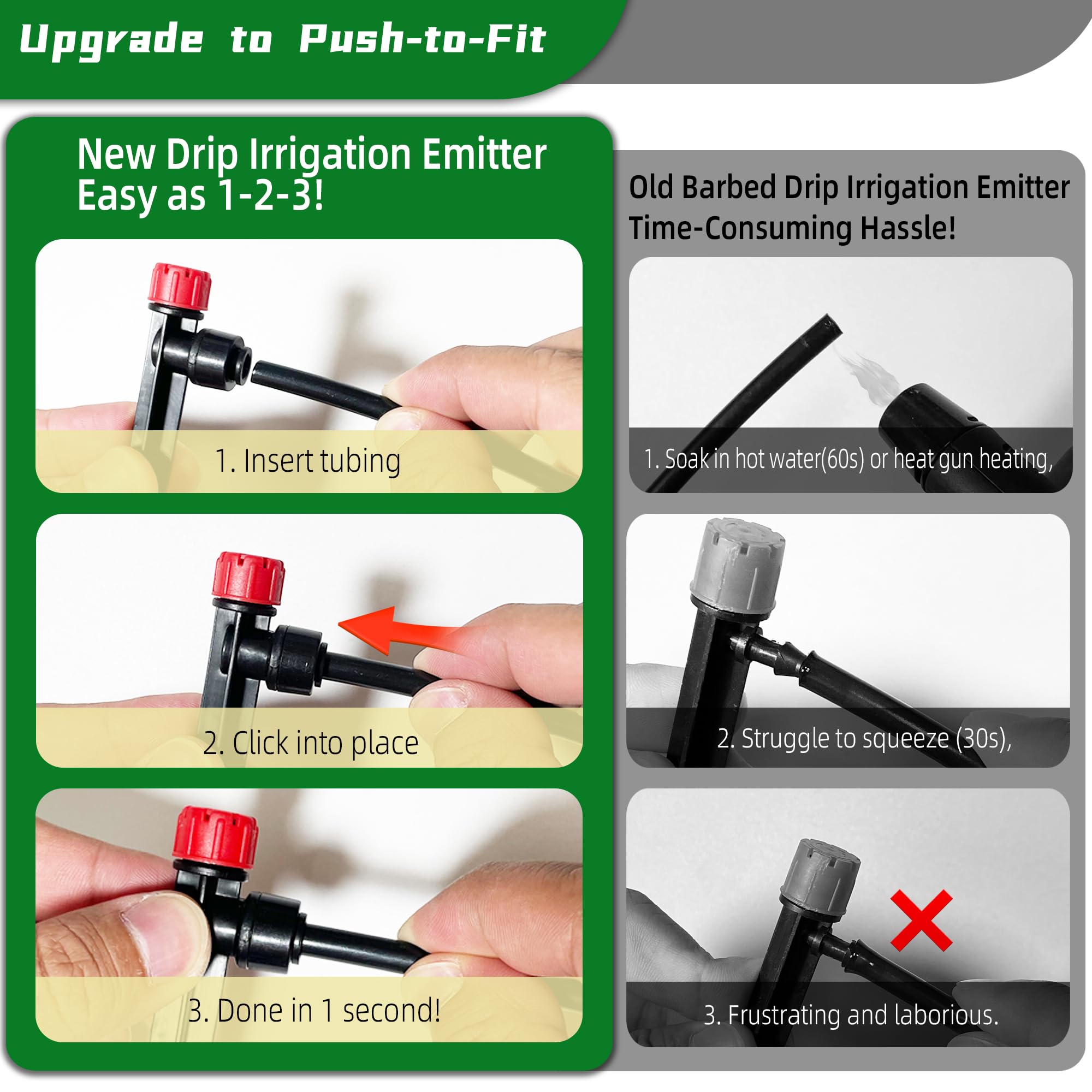 Spalolen emitter-stake sprayer attached for targeted plant watering
