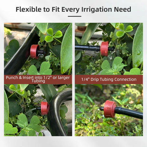 Spalolen available flow options 0.5, 1, and 2 GPH fit plant needs.
