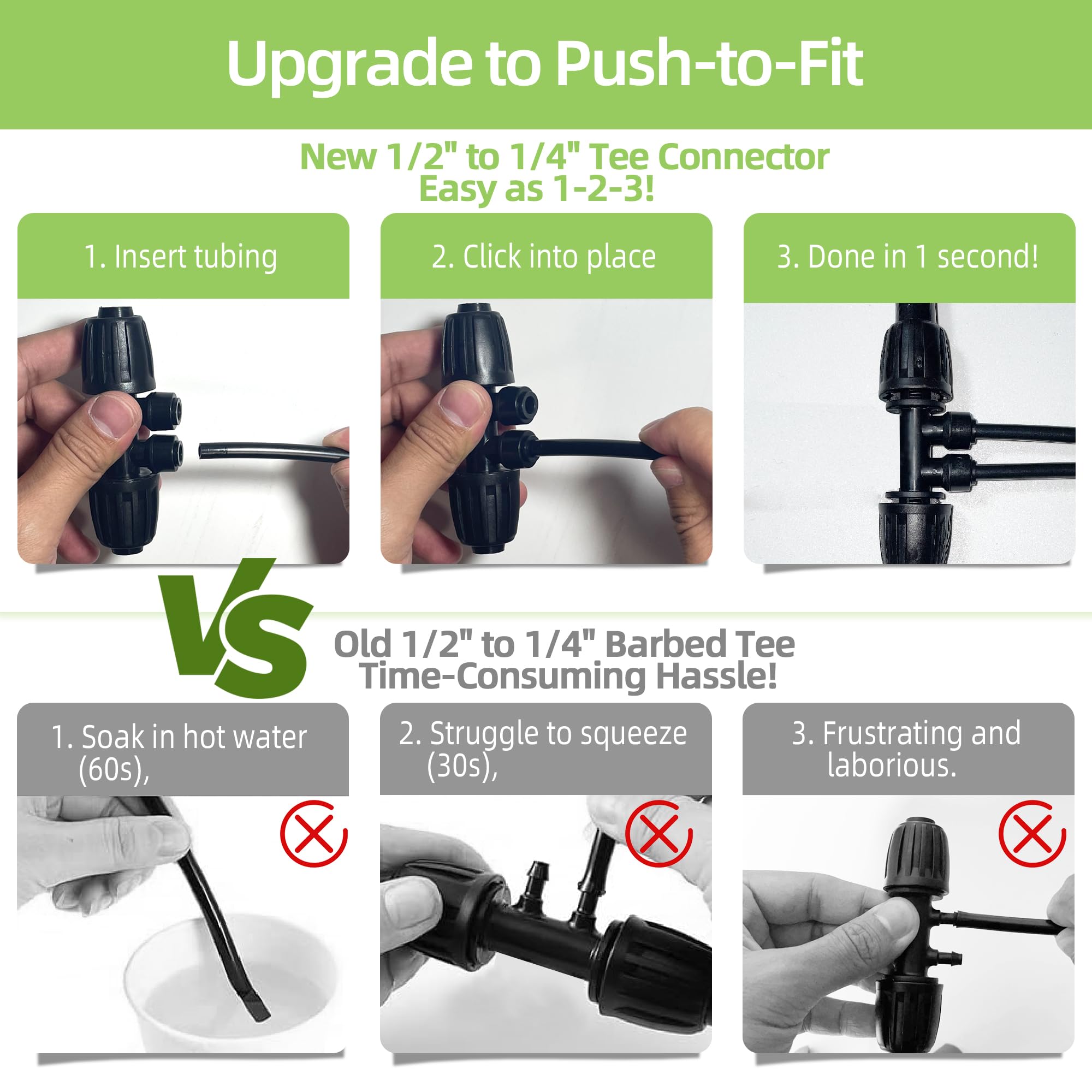 Spalolen push-to-connect 4-way tees provide fast, secure connections
