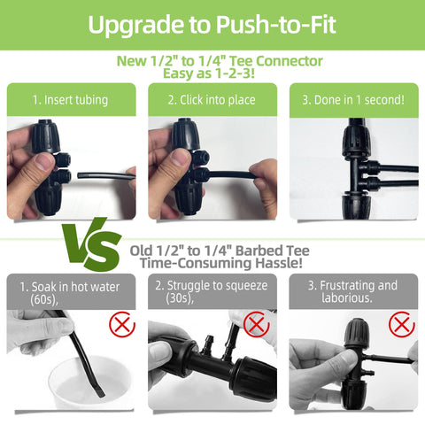 Spalolen push-to-connect 4-way tees provide fast, secure connections