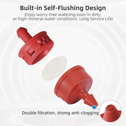 Self-cleaning design helps prevent clogs during outdoor gardening.