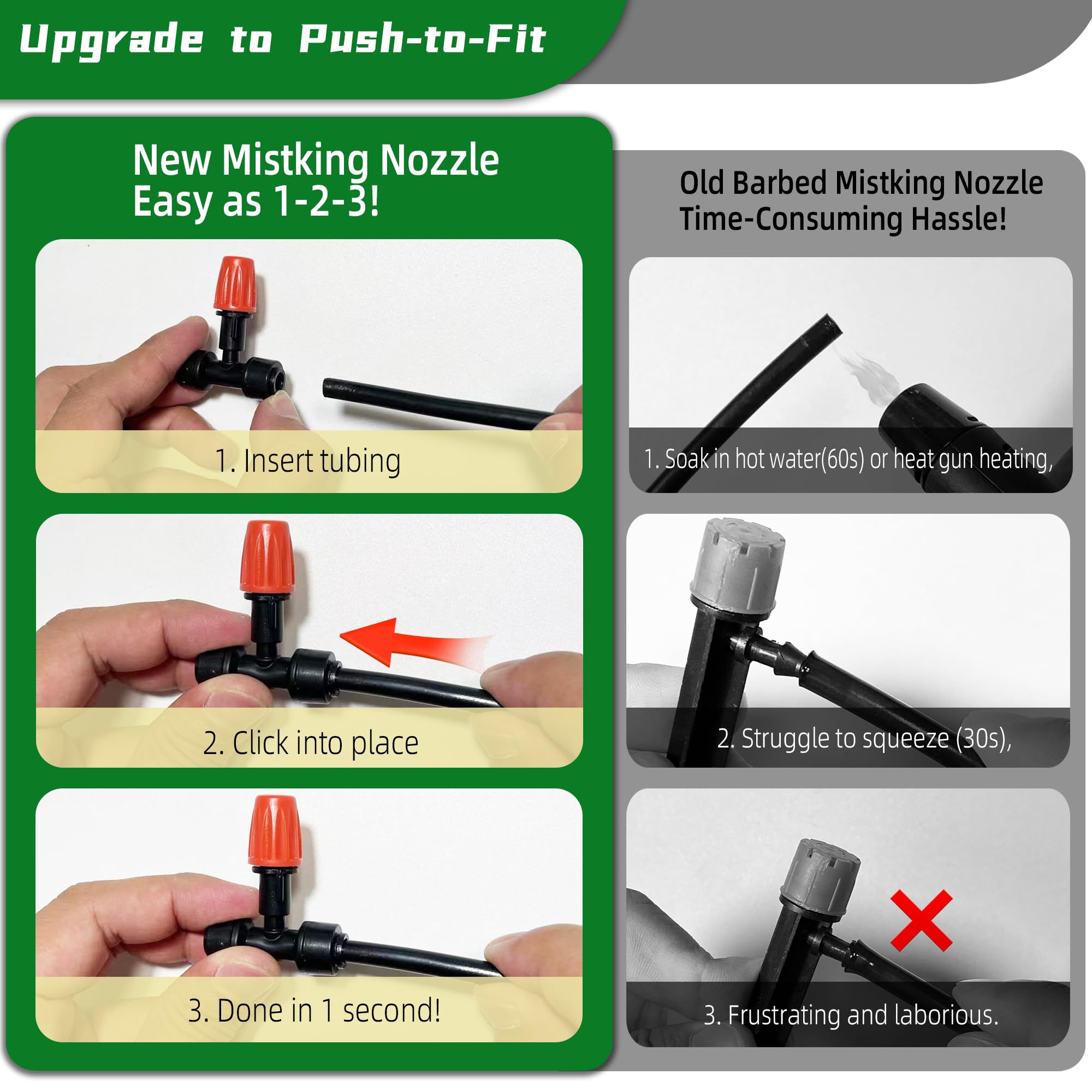 Spalolen three-way adjustable micro-spray for flexible watering patterns.