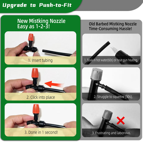 Spalolen three-way adjustable micro-spray for flexible watering patterns.