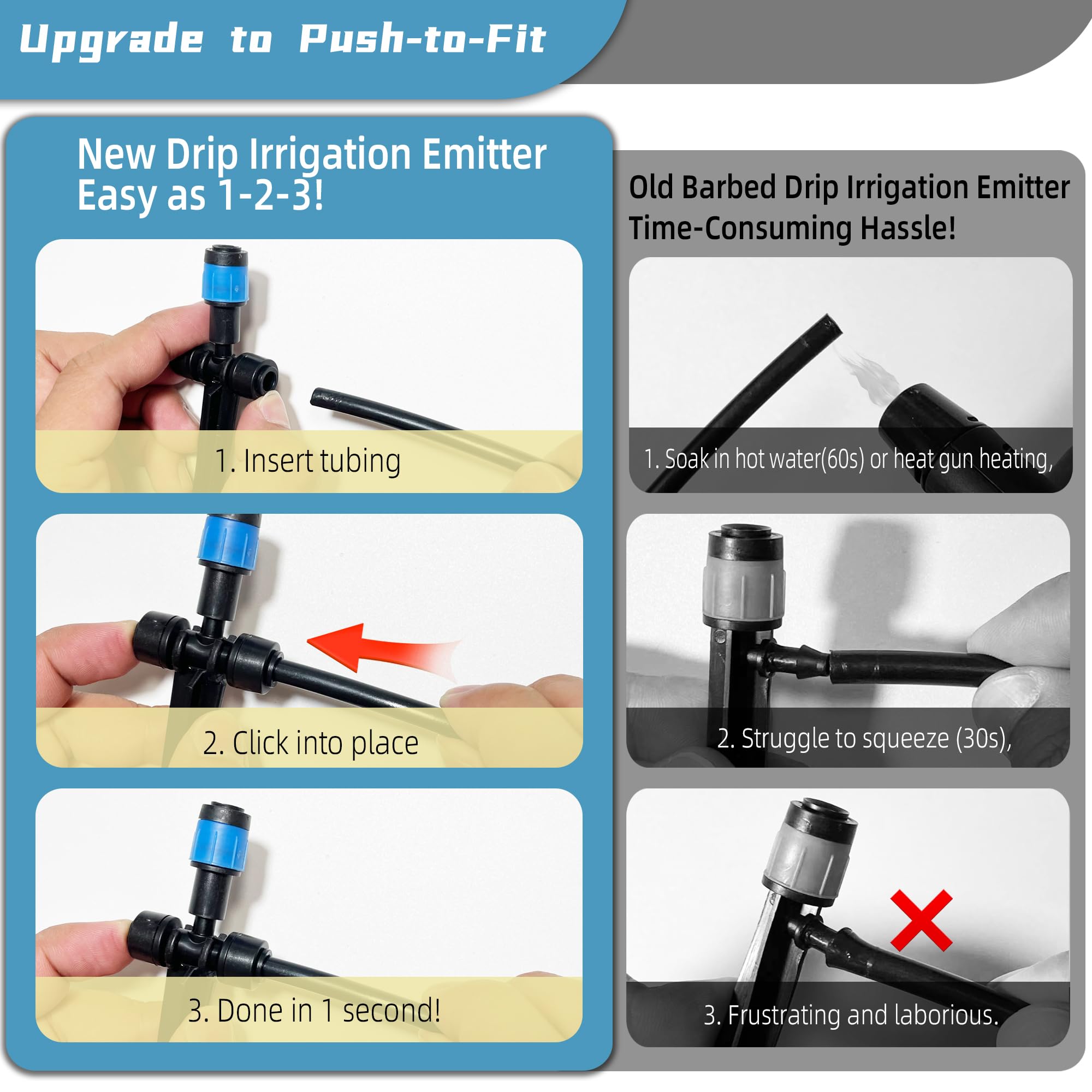 Spalolen two-way quick-connect enables tool-free, fast installation.