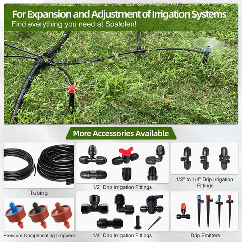 Spalolen multi-size quick-connect options for irrigation systems