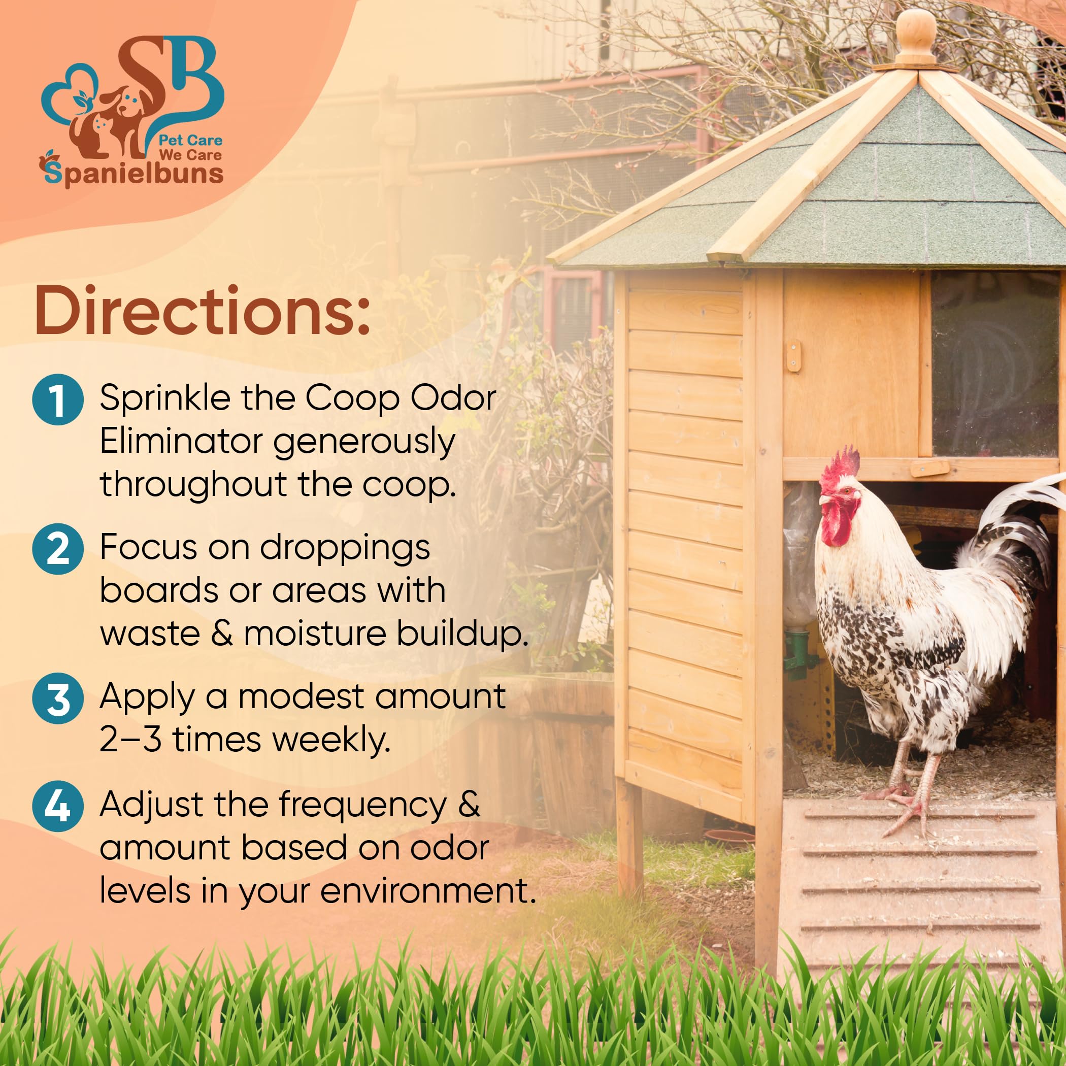 Spanielbuns versatile farm use demonstrates compatibility with poultry and stalls