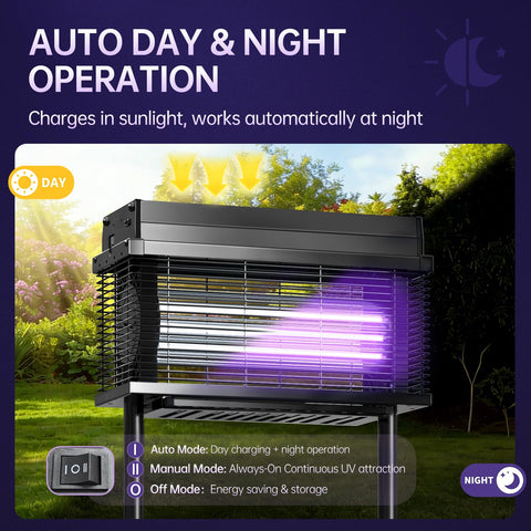 Spansol Solar Bug Zapper Outdoor coverage up to 4000 sq ft for large spaces.