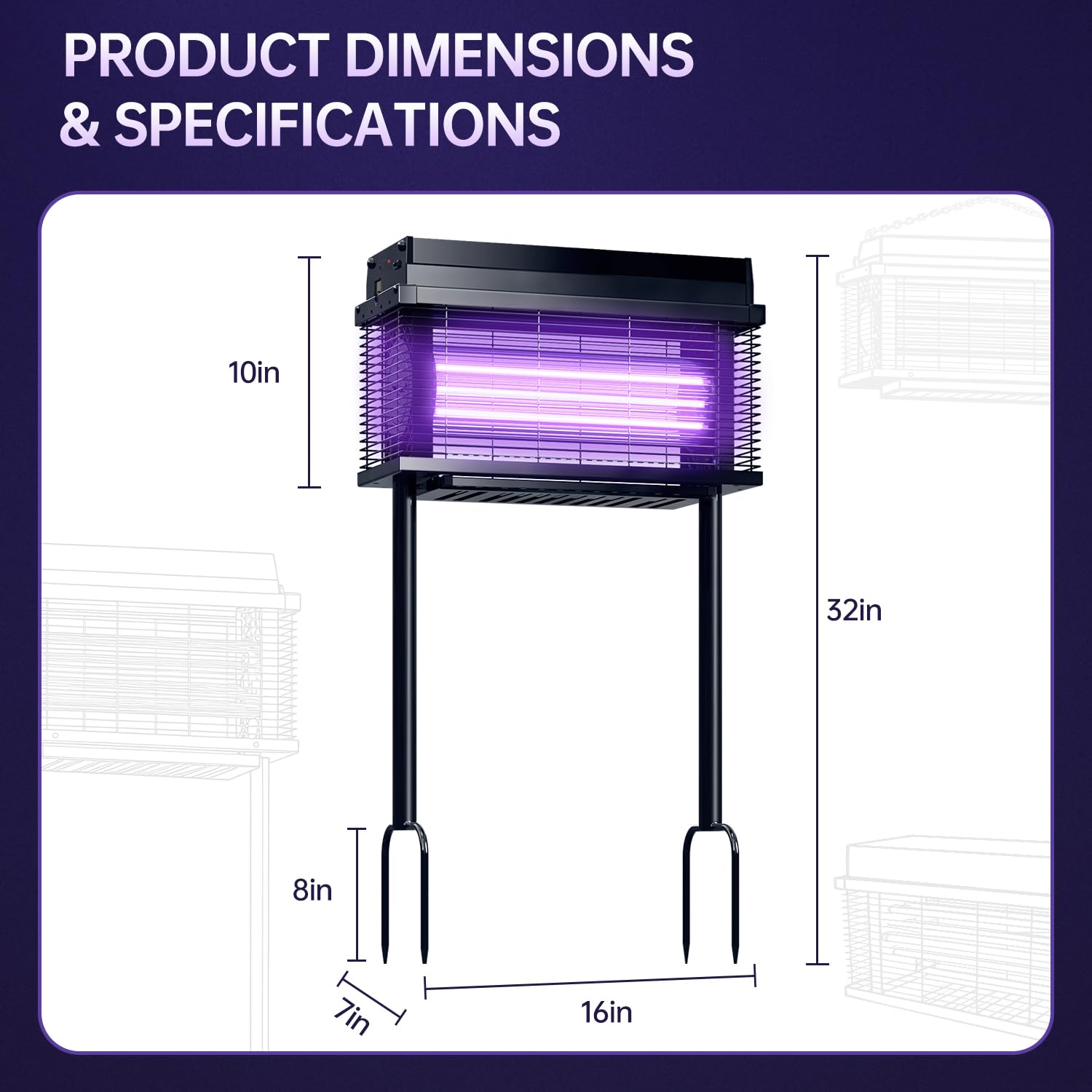 Spansol Solar Bug Zapper Outdoor night-time setup for uninterrupted patio protection.