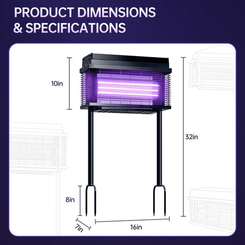 Spansol Solar Bug Zapper Outdoor night-time setup for uninterrupted patio protection.