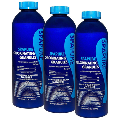 SpaPure Chlorinating Granules bottle for spa water maintenance and clarity