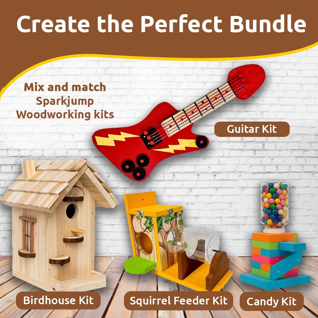 SparkJump Modern Birdhouse Kit family-craft session builds memories and creative skills.