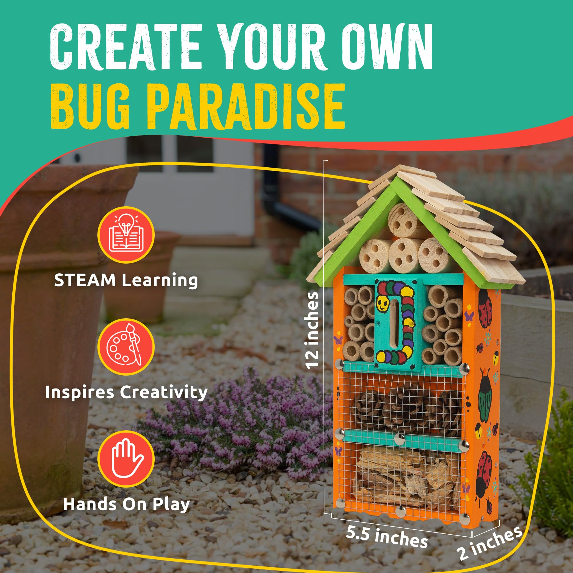 SparkJump bug hotel kit kid-safe glue for secure, mess-free construction
