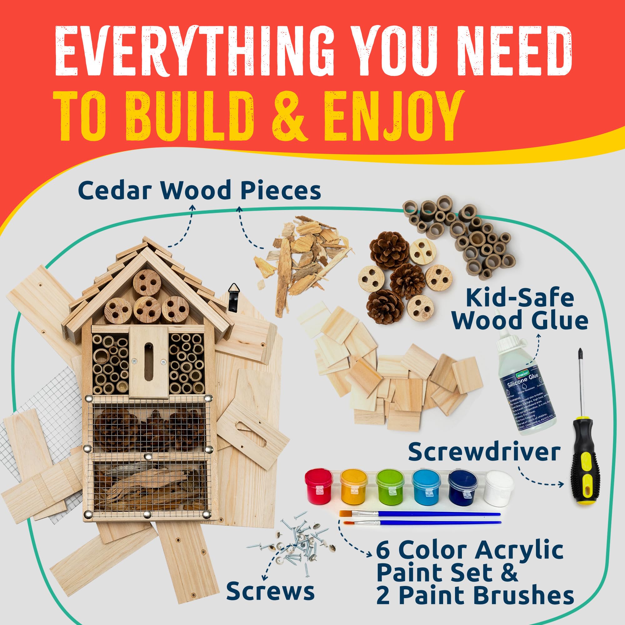 SparkJump bug hotel kit screws and driver for simple kid-friendly assembly