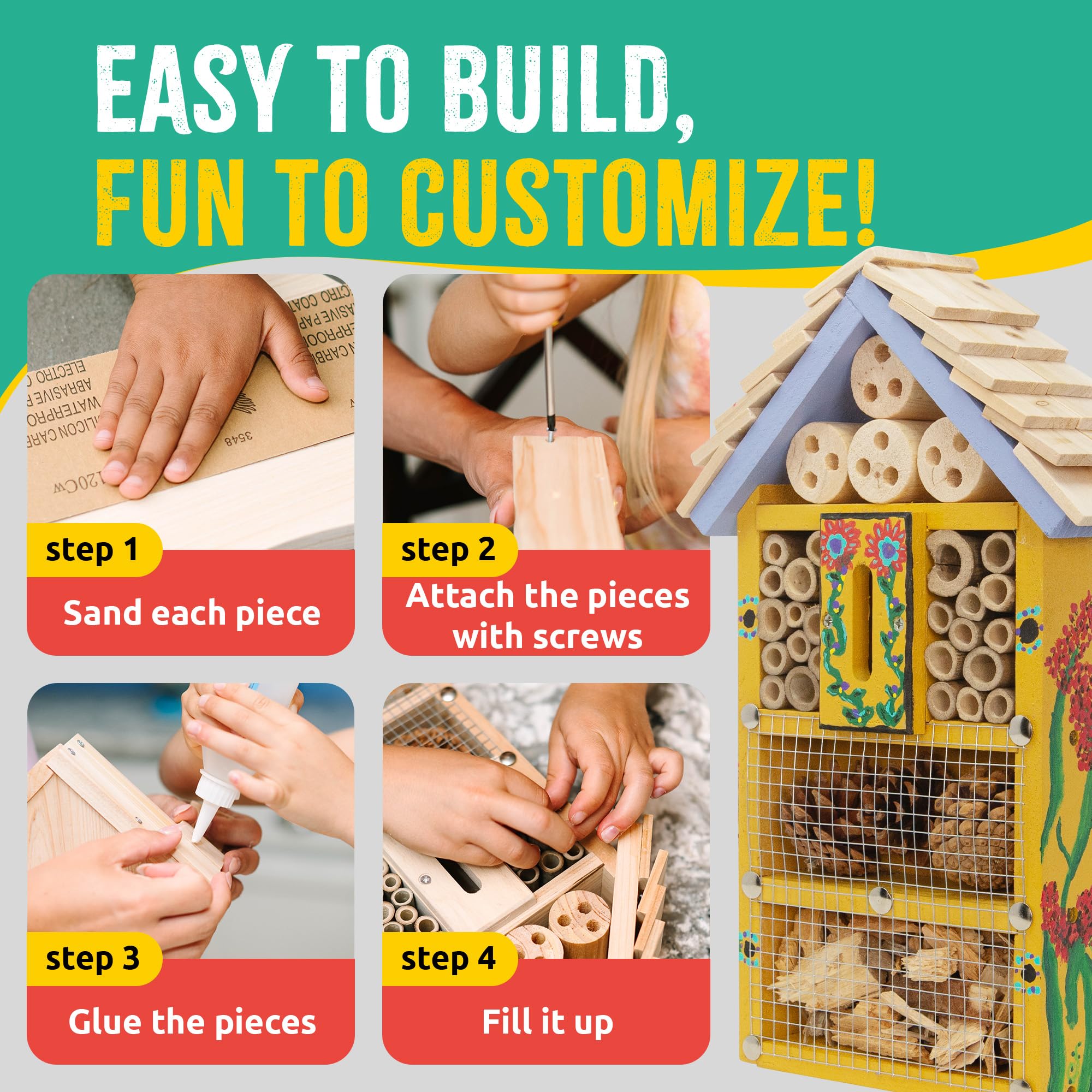 SparkJump bug hotel kit video instructions guiding the step-by-step craft