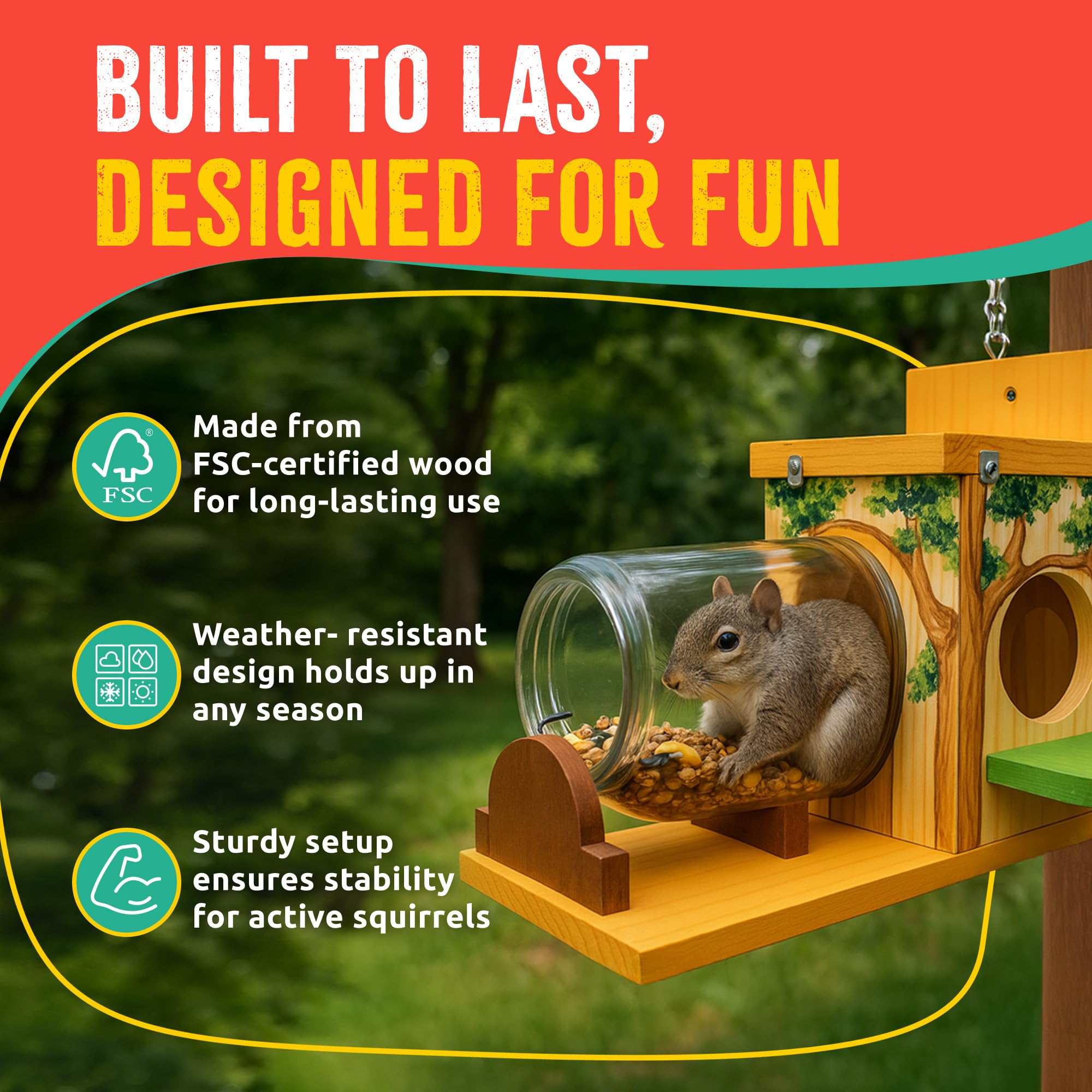SparkJump family activity bonding while watching squirrels outdoors