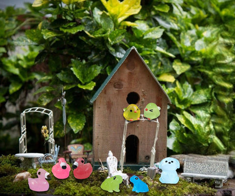 SparkleFab tiny birds glow, enhancing terrariums and fairy gardens.