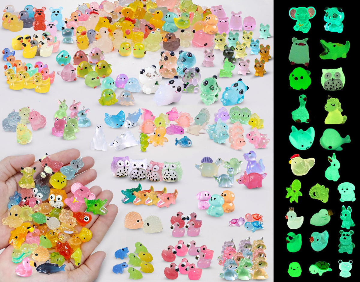 SparkleFab luminous mini ducks glow softly for fairy gardens and night displays