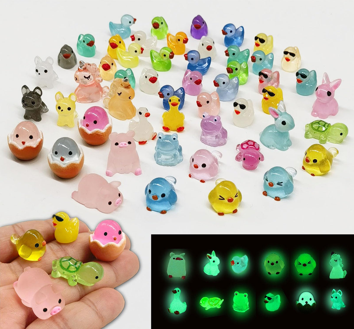 SparkleFab luminous resin ducks glow in the dark for magical garden accents.