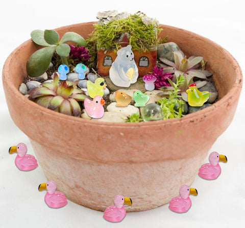 SparkleFab flamingos shimmer softly, enhancing fairy-tale aquarium layouts