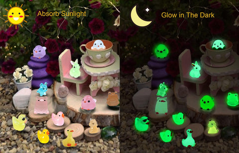 SparkleFab resin frogs glow in the dark for whimsical terrariums.