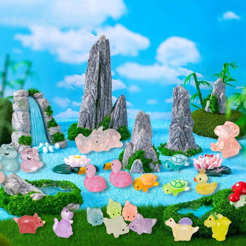 SparkleFab pandas give a playful glow to aquariums and terrariums