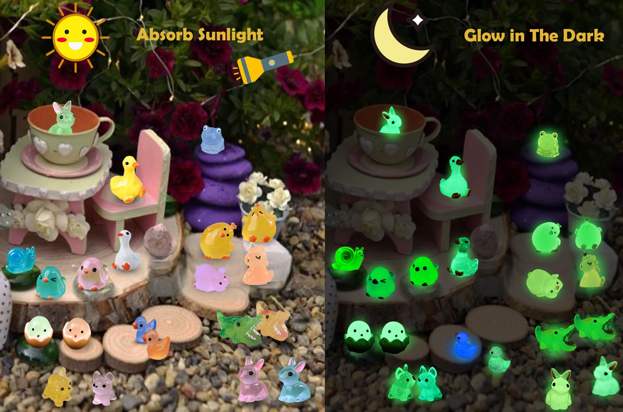SparkleFab resin mini animals ideal for aquarium decor and tiny scenes.