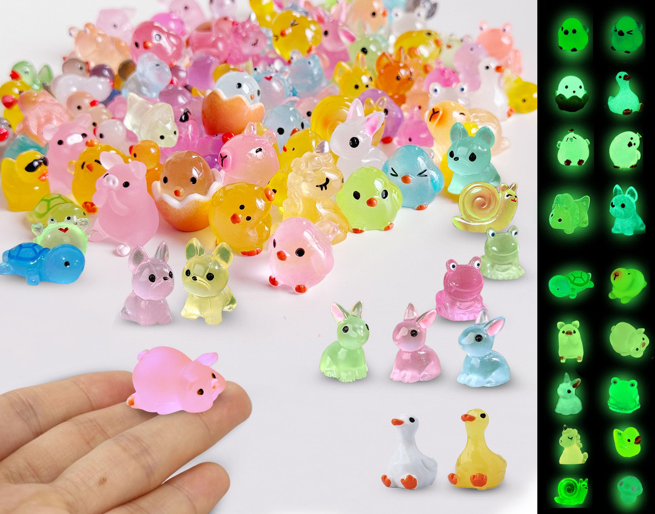 SparkleFab tiny resin glow duck for garden and aquarium ambiance.