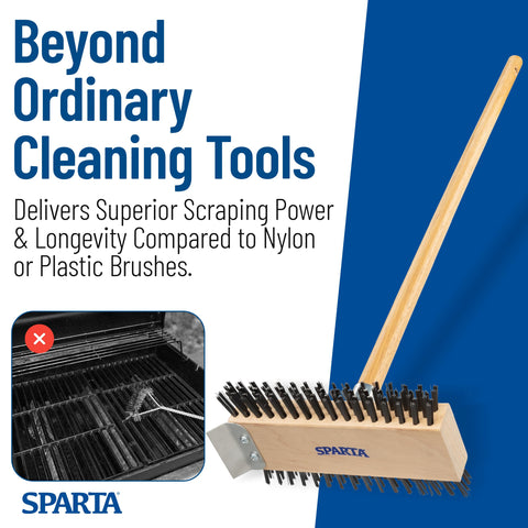SPARTA cleaning tool supports quick, thorough grill maintenance.