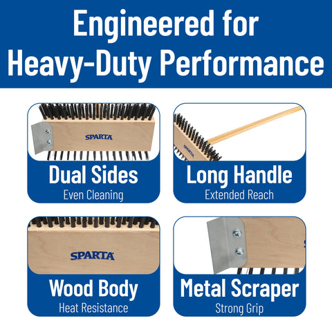 SPARTA wooden handle provides a comfortable, durable grip.