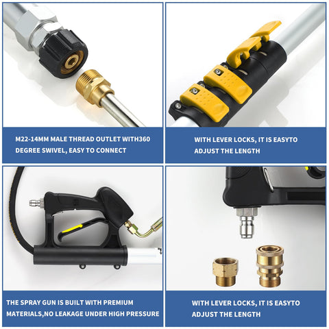 SpBreeze accessories with hose adapters, nozzles, and belt for easier cleaning