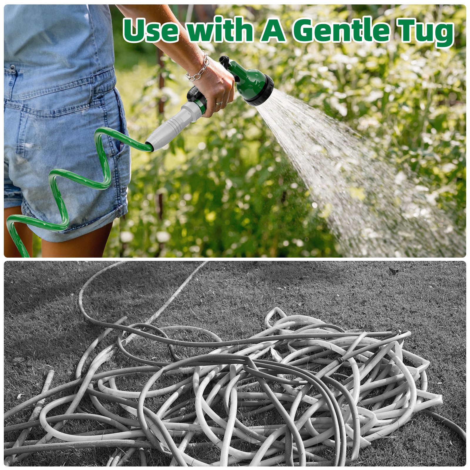 SPECILITE 6-way spray nozzle offers versatile patterns for watering beds and containers.