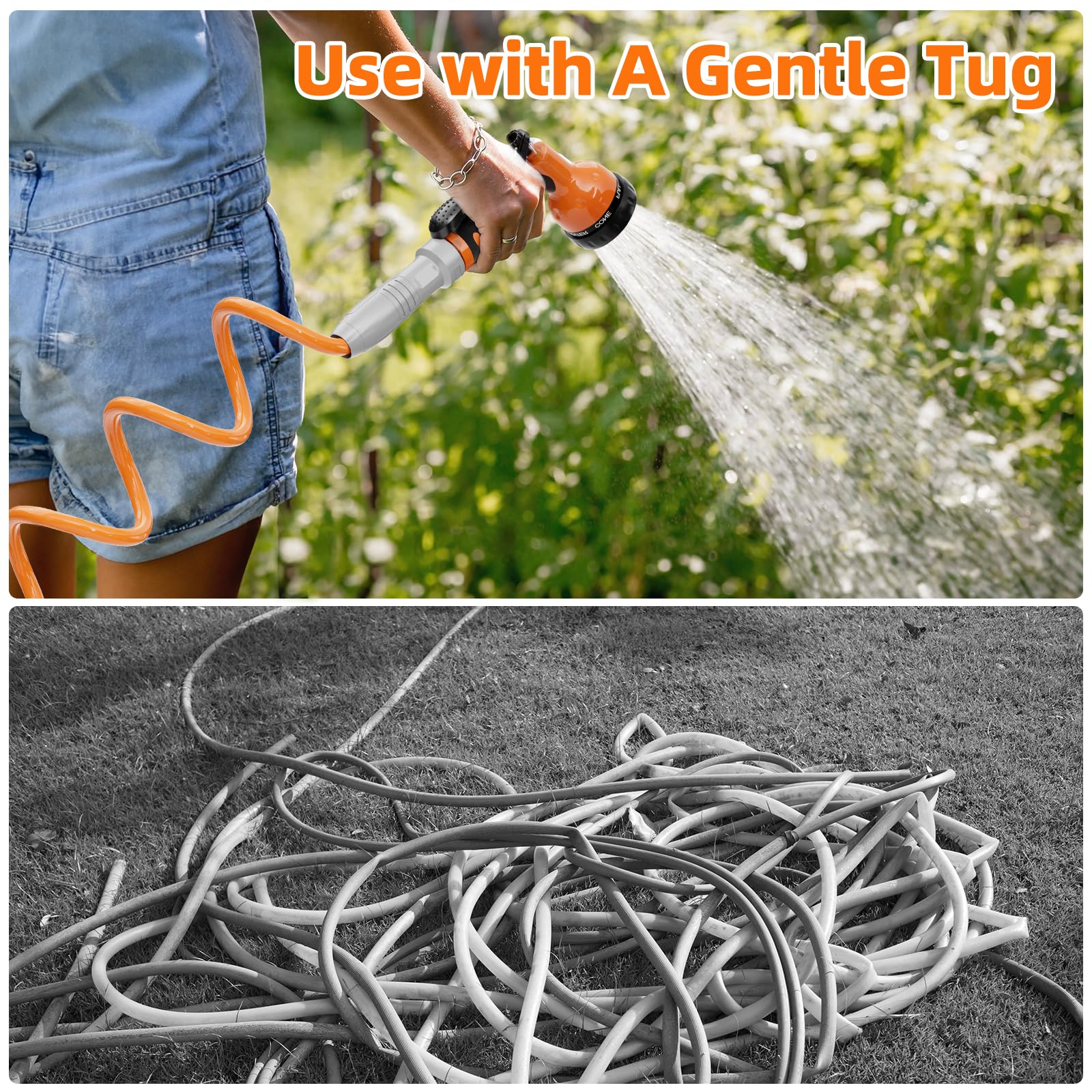 SPECILITE curly hose flexes around obstacles without snagging or kinks.