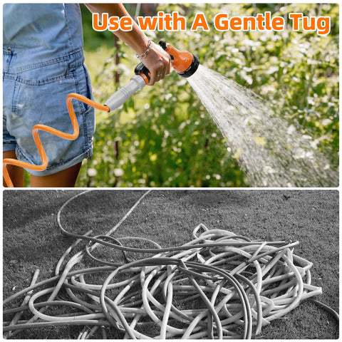 SPECILITE curly hose flexes around obstacles without snagging or kinks.