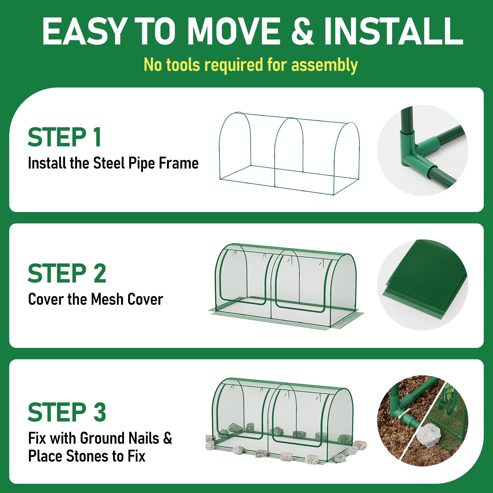 SPECILITE easy-assembly netting for quick garden protection