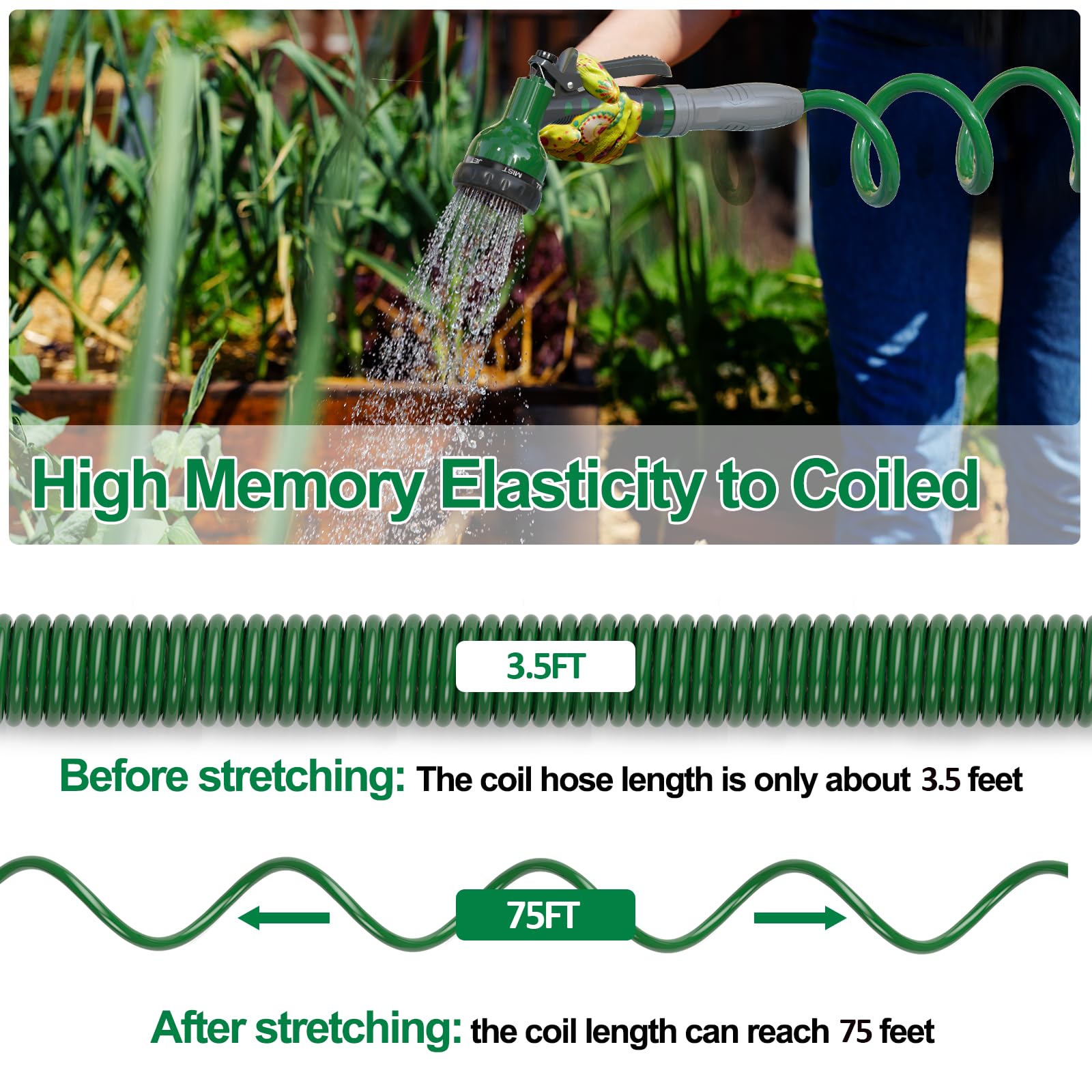 SPECILITE EVA material lightweight hose ideal for quick watering and reduced strain.