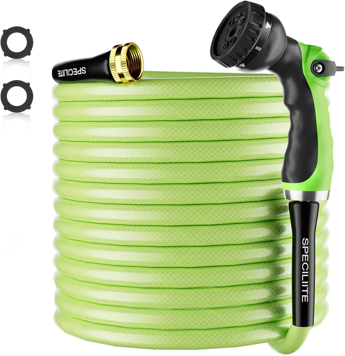 SPECILITE flexible garden hose 100ft in use for yard watering