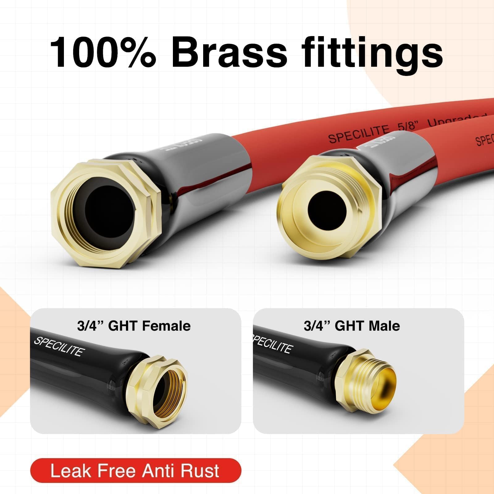 SPECILITE flexible lightweight kink-free hose is easy to maneuver.