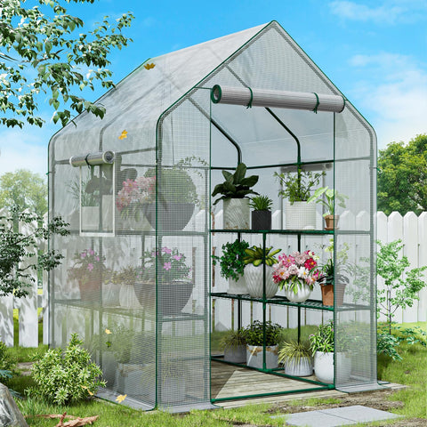 SPECILITE greenhouse front view with generous entry and interior space for multiple plants.