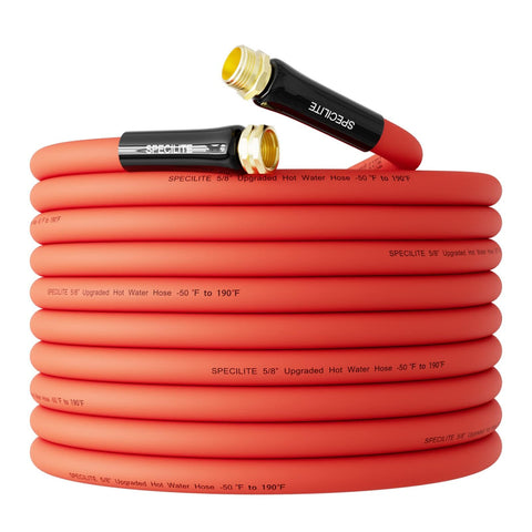 SPECILITE 75ft hose coiled for easy handling and storage.