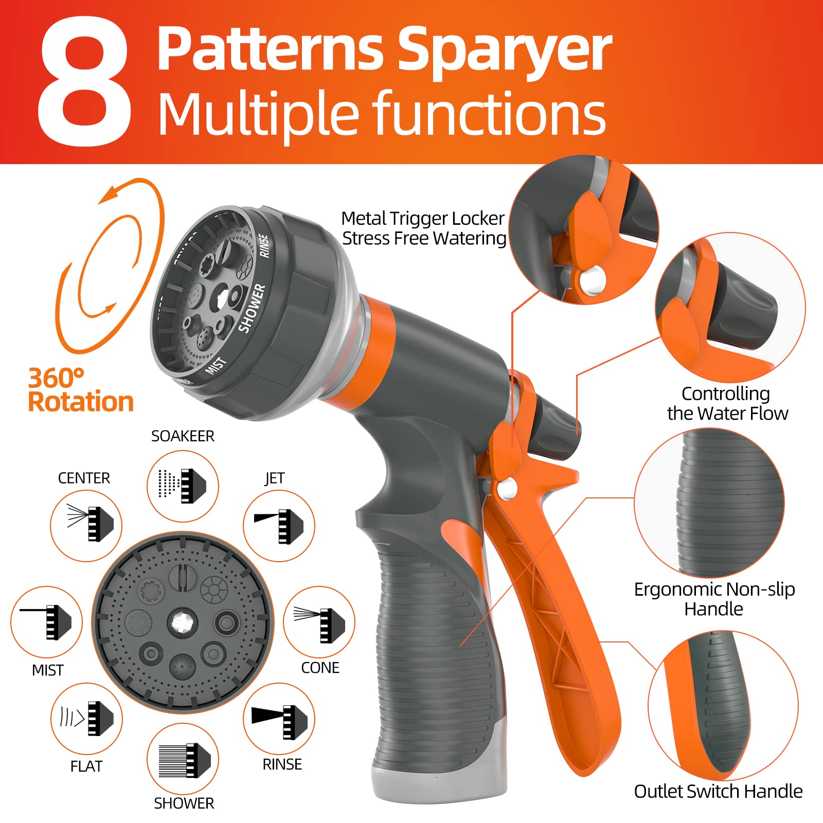SPECILITE hose in use for garden care, car wash, and patio rinsing