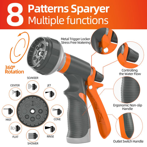 SPECILITE hose in use for garden care, car wash, and patio rinsing