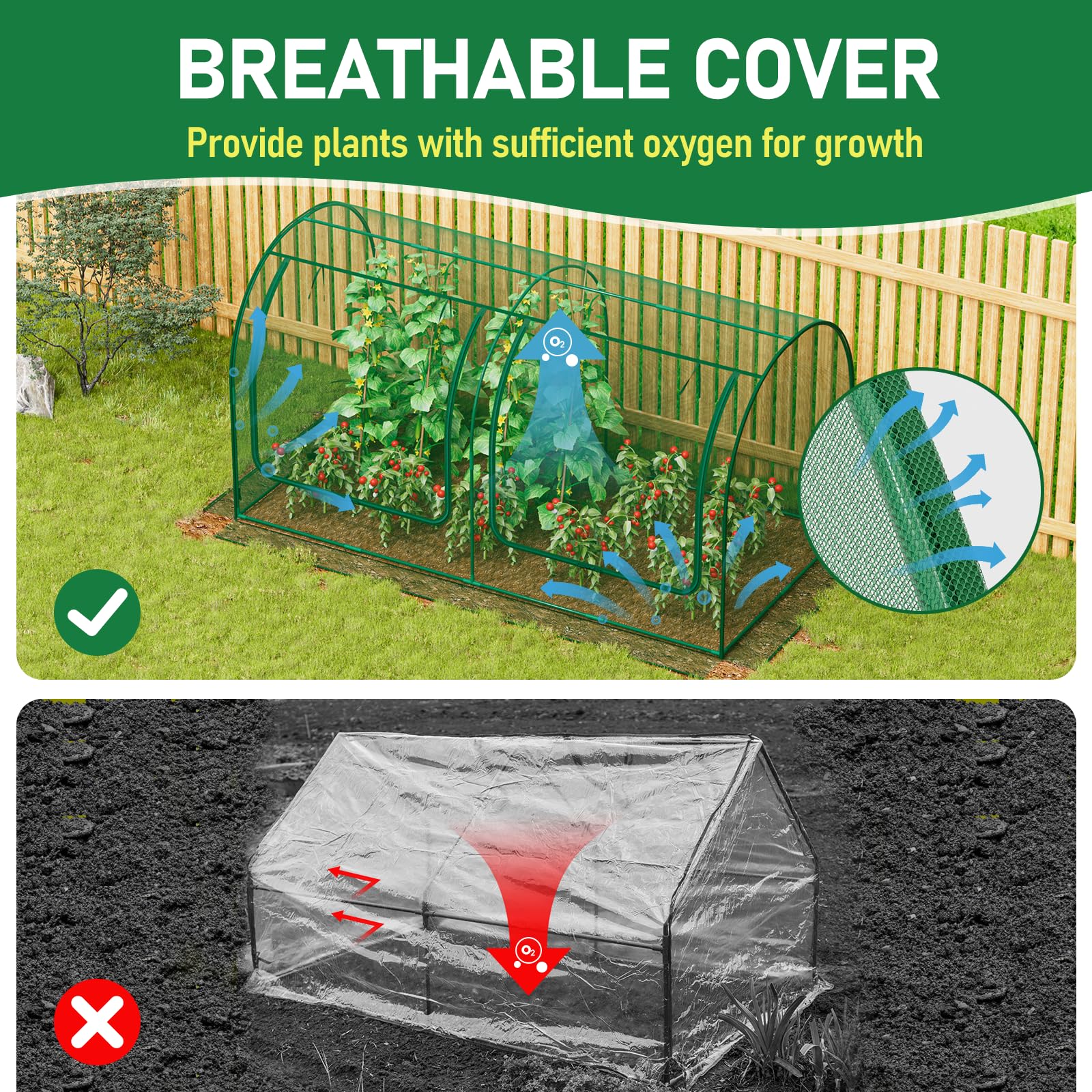 SPECILITE raised-bed netting offering large internal space for plants
